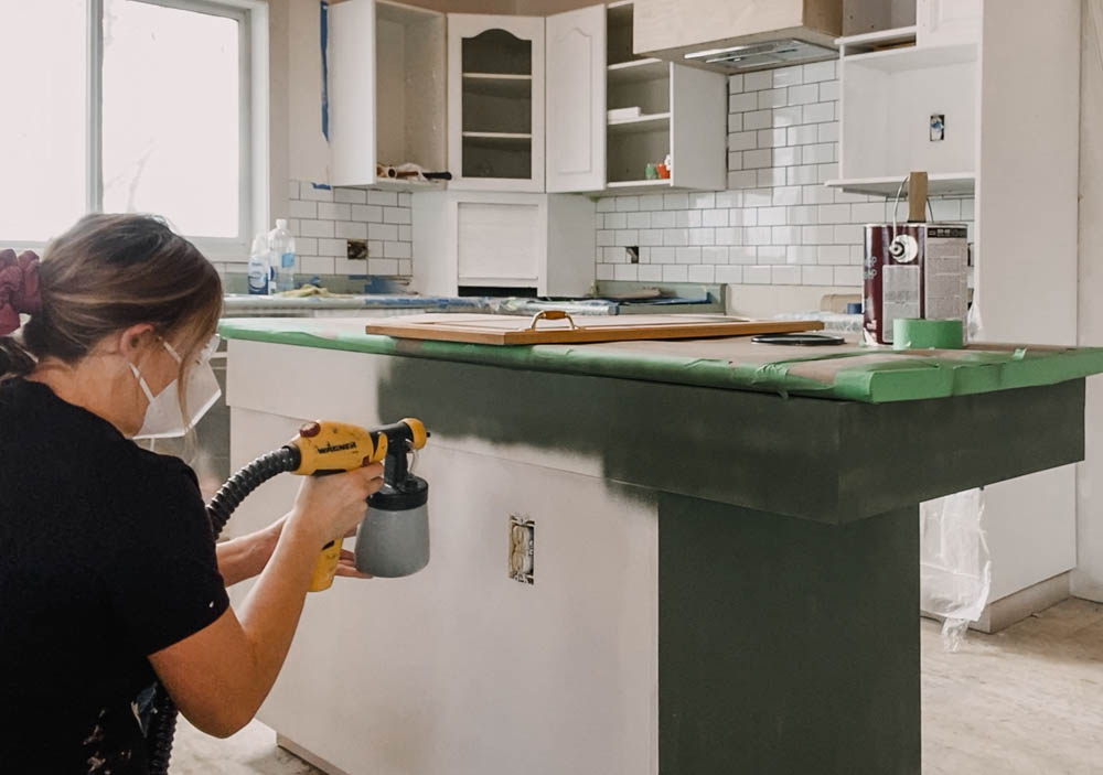Kitchen Cabinet Spraying